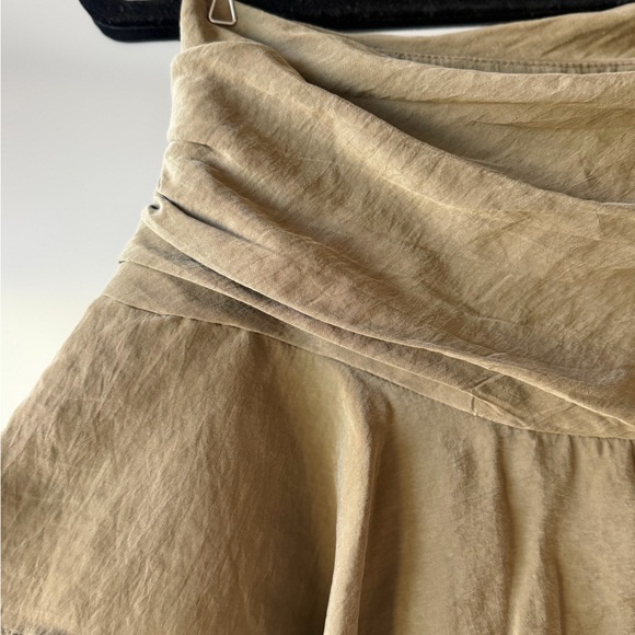 Zara Olive Mini Skirt with Ruffles - Picture 9 of 11